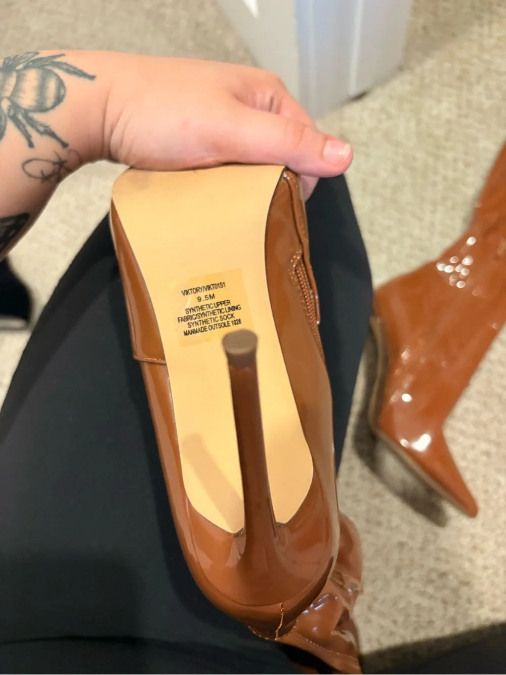 Steve Madden Patent Over-the-Knee Pointed Stiletto Boots - Brown